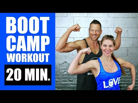 20 MINUTE BOOTCAMP WORKOUT WITH KETTLEBELL, CARDIO, ABS | Corpulent Burning Boot Camp Insist Routine 2